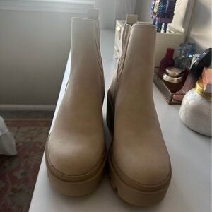 Women's Cream Ankle Boots
